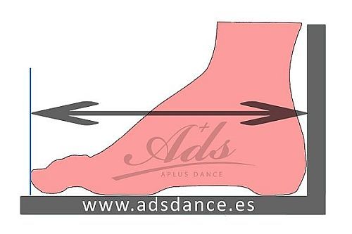 Medida del pie para talla de zapatos de baile ADS